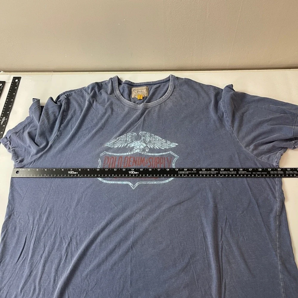 Polo Ralph Lauren Denim Supply Shirt Mens 3XLT Blue Tee T-Shirt Eagle Preppy Y2K